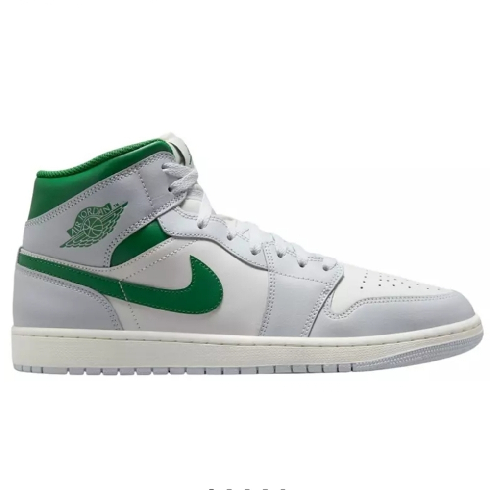NIB Air Jordan 1 Retro Mid Sneakers Size 11.5 Summit White, Pine Green
